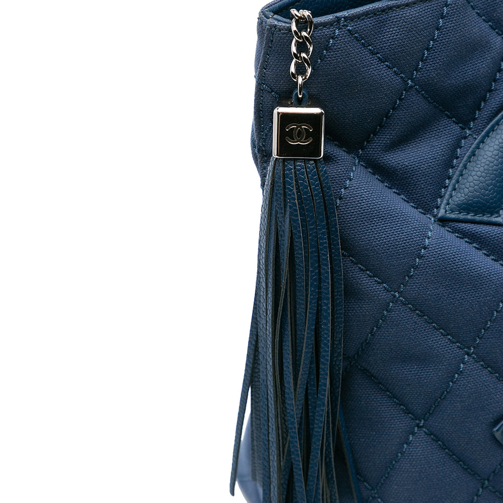 Pre-Loved Chanel Quilted Canvas and Caviar Tassel Tote - Picture 7 of 9